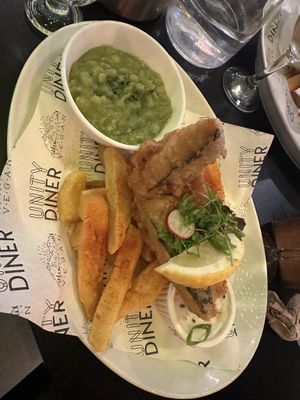 Tofish and Chips  at Unity Diner in East London
