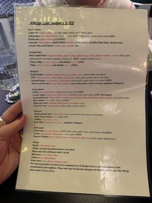 Allergies   at Unity Diner in East London