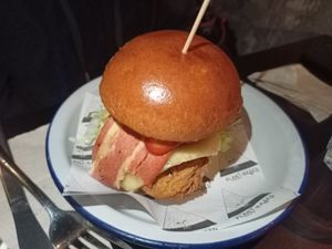 Chicken burger at Unity Diner in East London