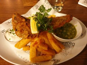 Tofish and chips at Unity Diner in East London