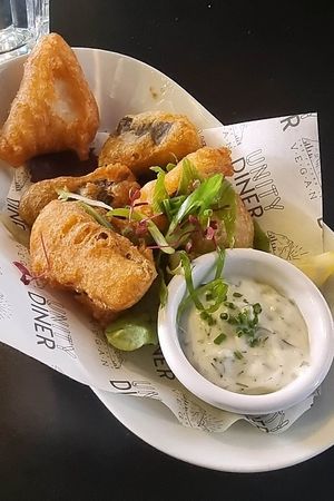 Tofish bites (with a gluten-free batter) at Unity Diner in East London