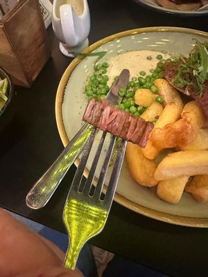 Inside of 3d printed steak  at Unity Diner in East London