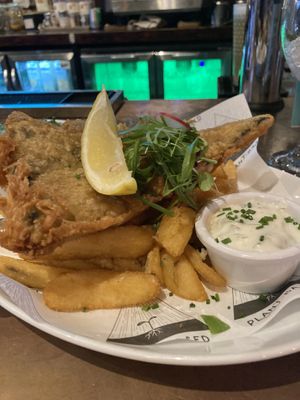 Tofish and chips  at Unity Diner in East London