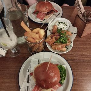 Buy one get one free bacon burgers , chips and tofish bites as well #Veganuary at Unity Diner in East London