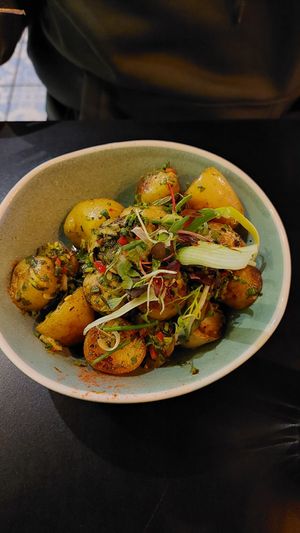 Chimmichurri new potatoes at Unity Diner in East London