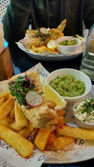 Tofish and chips at Unity Diner in East London