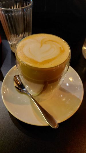 Vanilla oat latte at Unity Diner in East London