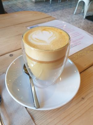 Honeycomb oat latte at Unity Diner in East London