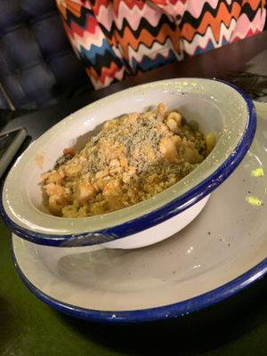 Bacon and truffle Mac and cheesee  at Unity Diner in East London