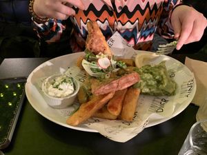Tofish and chips   at Unity Diner in East London