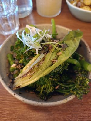 Garlic greens at Unity Diner in East London