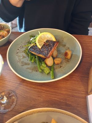 Pan seared cod fillet at Unity Diner in East London