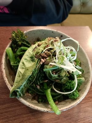 Garlic greens at Unity Diner in East London