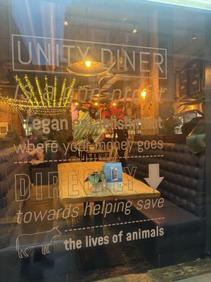 Outsidee  at Unity Diner in East London