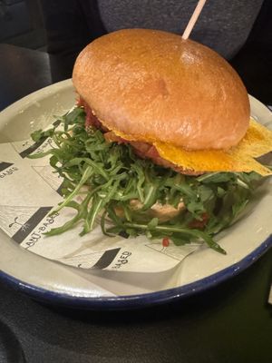 Chicken burger   at Unity Diner in East London