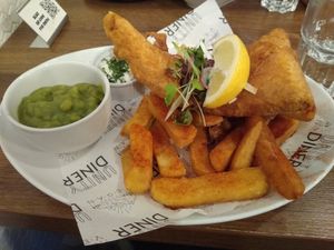 Tofu fish and chips at Unity Diner in East London