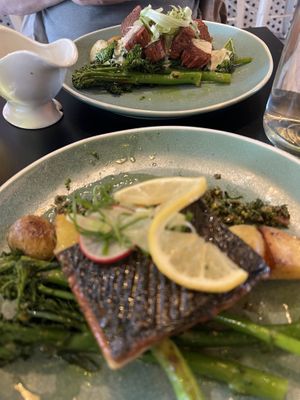 Cod and steak  at Unity Diner in East London