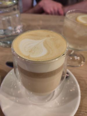 Turmeric and honeycomb latte at Unity Diner in East London