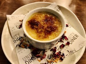 Crème brûlée   at Unity Diner in East London