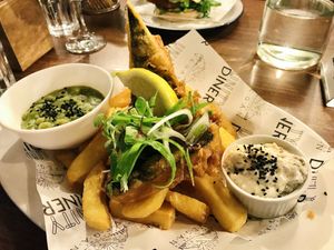 Tofu n chips   at Unity Diner in East London