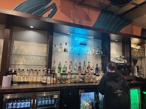 Bar is ok to sit at to eat as you can people watch   at Unity Diner in East London