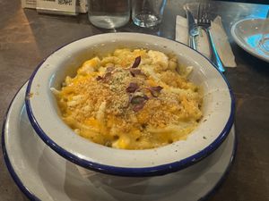 Lobster Mac and cheese  at Unity Diner in East London