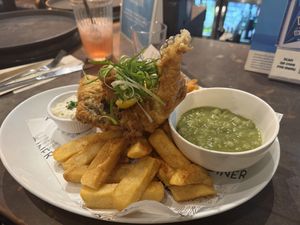 Tofish and chips  at Unity Diner in East London