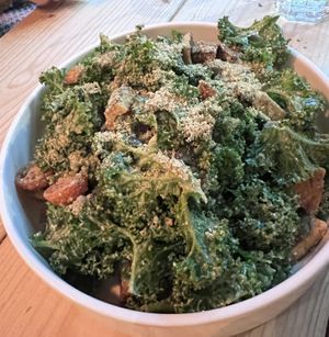 Ceaser salad (with tempeh)  at Unity Diner in East London