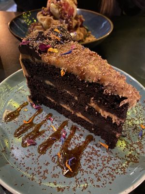 Salted Caramel Cake #Veganuary at Unity Diner in East London