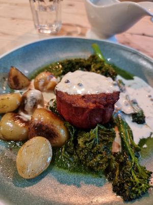 The steak and peppercorn sauce at Unity Diner in East London