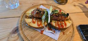 Gluten free hot dog at Unity Diner in East London