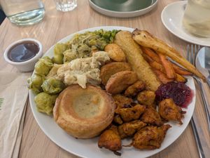 Vegan carvery on Sundays (with mock chicken) at Unity Diner in East London