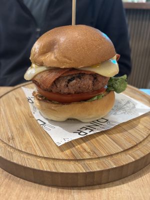 Double bacon burger  at Unity Diner in East London