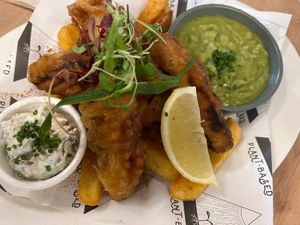 Vegan fish and chips at Unity Diner in East London