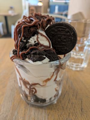 Chocolate sundae at Unity Diner in East London