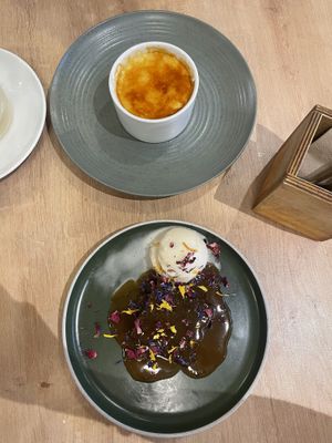 Pudding and Crème Brûlée   at Unity Diner in East London