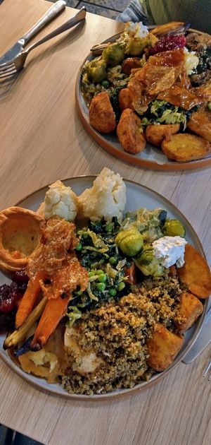 They even have vegan 'pork' crackling!!! at Unity Diner in East London