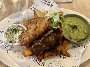 Tofish and chips    at Unity Diner in East London
