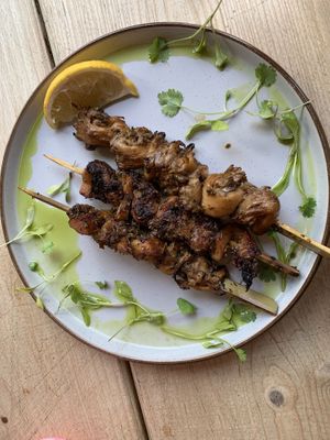 Mushroom skewers  at Unity Diner in East London