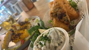 Tofu fish  at Unity Diner in East London