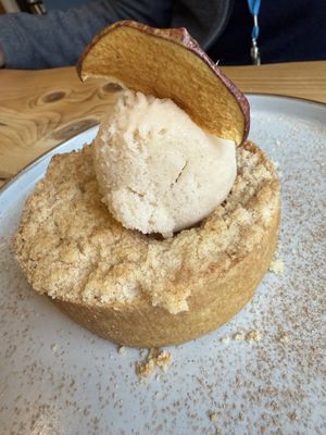 Warm Apple pie with ice cream   at Unity Diner in East London