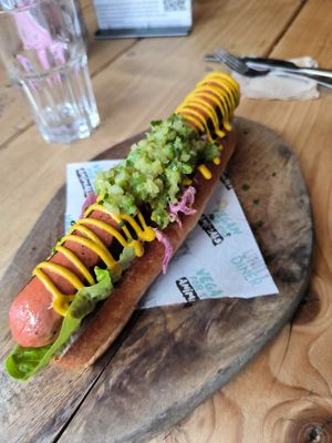 Hot dog at Unity Diner in East London