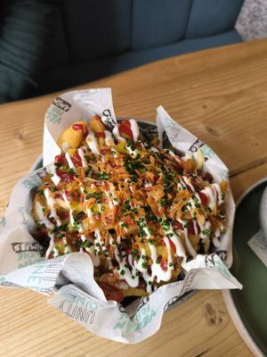 Loaded fries at Unity Diner in East London