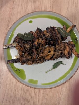 Oyster mushroom skewers at Unity Diner in East London
