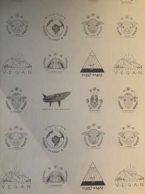 Cute wall paper  at Unity Diner in East London