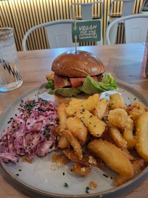 BBQ burger and Truffle fries. ❤️ at Unity Diner in East London