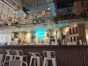 Inside bar at Unity Diner in East London