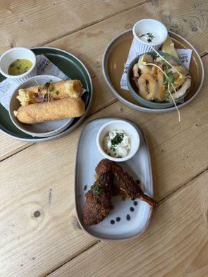 Mozarella Sticks, Calamari, Chicken Drumsticks  at Unity Diner in East London