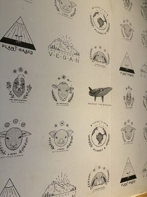 Wallpaper by the toilets  at Unity Diner in East London