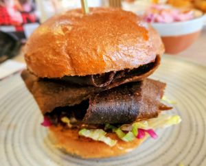Kebab burger  at Unity Diner in East London